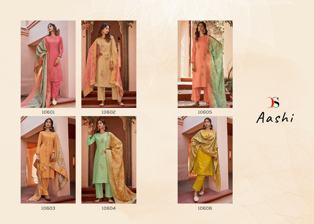DEEPSY AASHI Latest Fancy designer Festive Wear Heavy Pure Muslin Silk And Embroidery work salwar Suit Collection